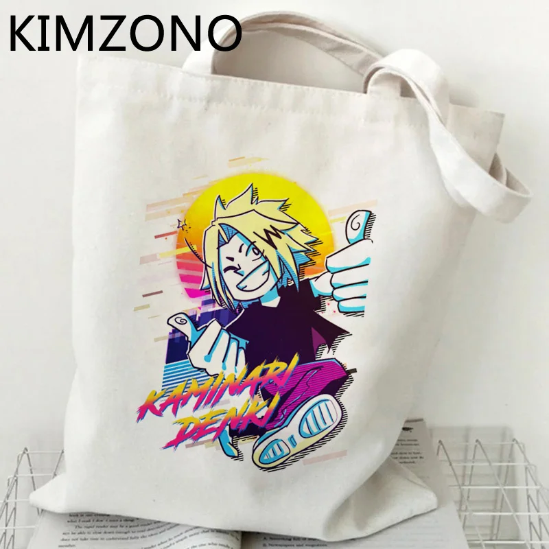 

My Hero Academia Kaminari Denki shopping bag recycle bag grocery bolso bolsas de tela reusable jute bag bag net sacola sac toile