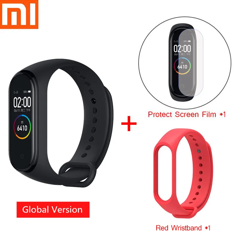 Mi Band 4 смарт-браслет Xiao mi спортивный фитнес-трекер Шагомер мониторинг сердечного ритма фитнес-браслет для xio mi Band 4 3 - Цвет: Global mi4 strap R