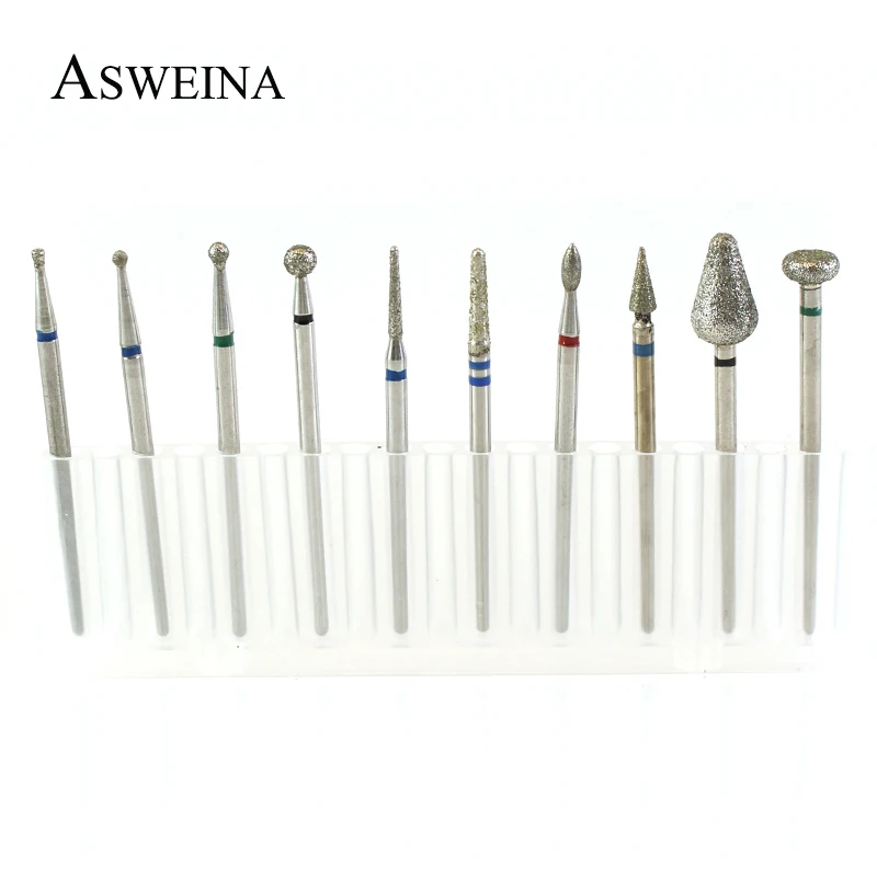 ASWEINA 10 шт./компл. фрез для маникюра/педикюра электрическая машинка для маникюра, ротационных напильников из Фрезер для маникюра аксессуар кутикулы буровые инструменты