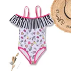 Купальник с блестками и единорогом для девочек 7-14 лет, купальный костюм для подростков, милый слитный детский купальник с оборками, пляжная одежда, 2022