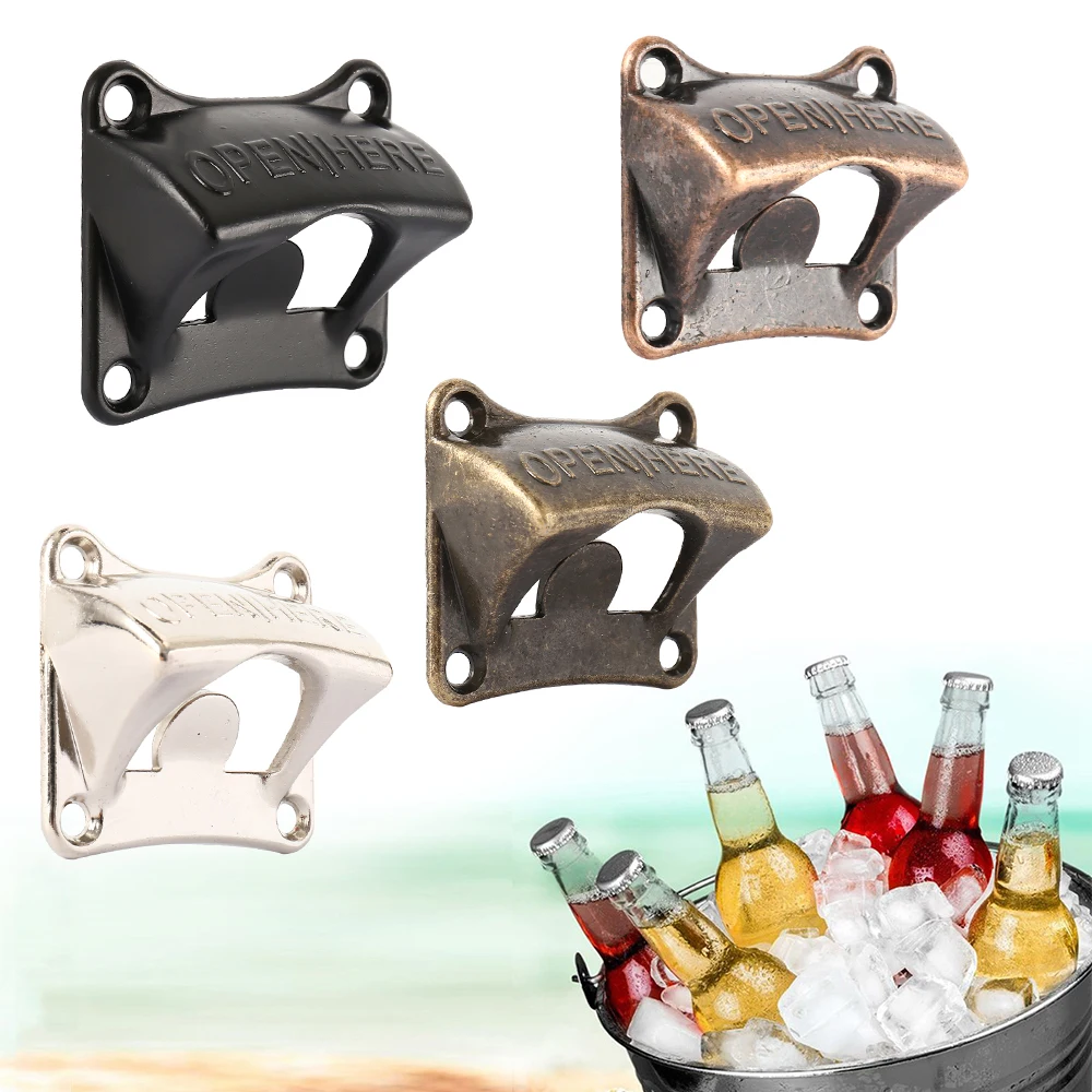 Винтаж бронза настенный открывалка для бутылок вина пива Сода Стекло Кепки