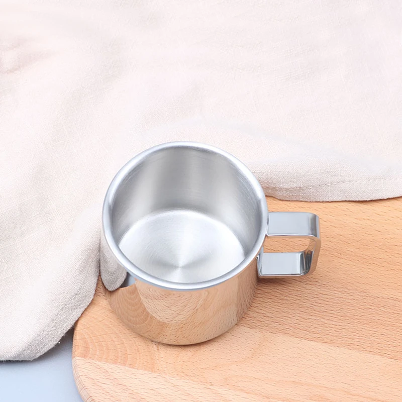 

Thickened 18/10 Stainless Steel Double-Layer Water Cup Coffee Cup For Baby Drinking Or Children Anti-Scalding Cup