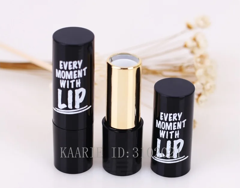 

10/30/50pcs Black Gold White Letter Empty Lipstick Tube 12.1mm Lip Balm Bottle Lipstick Shell Packaging Cosmetics Refillable