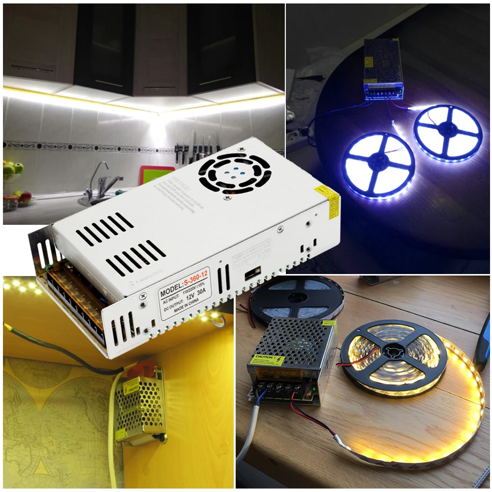 DC12V трансформаторы Высокое качество 60W 100W 200W 300W 400W 500W 600W светодиодный Питание адаптер драйвер для Светодиодные ленты света
