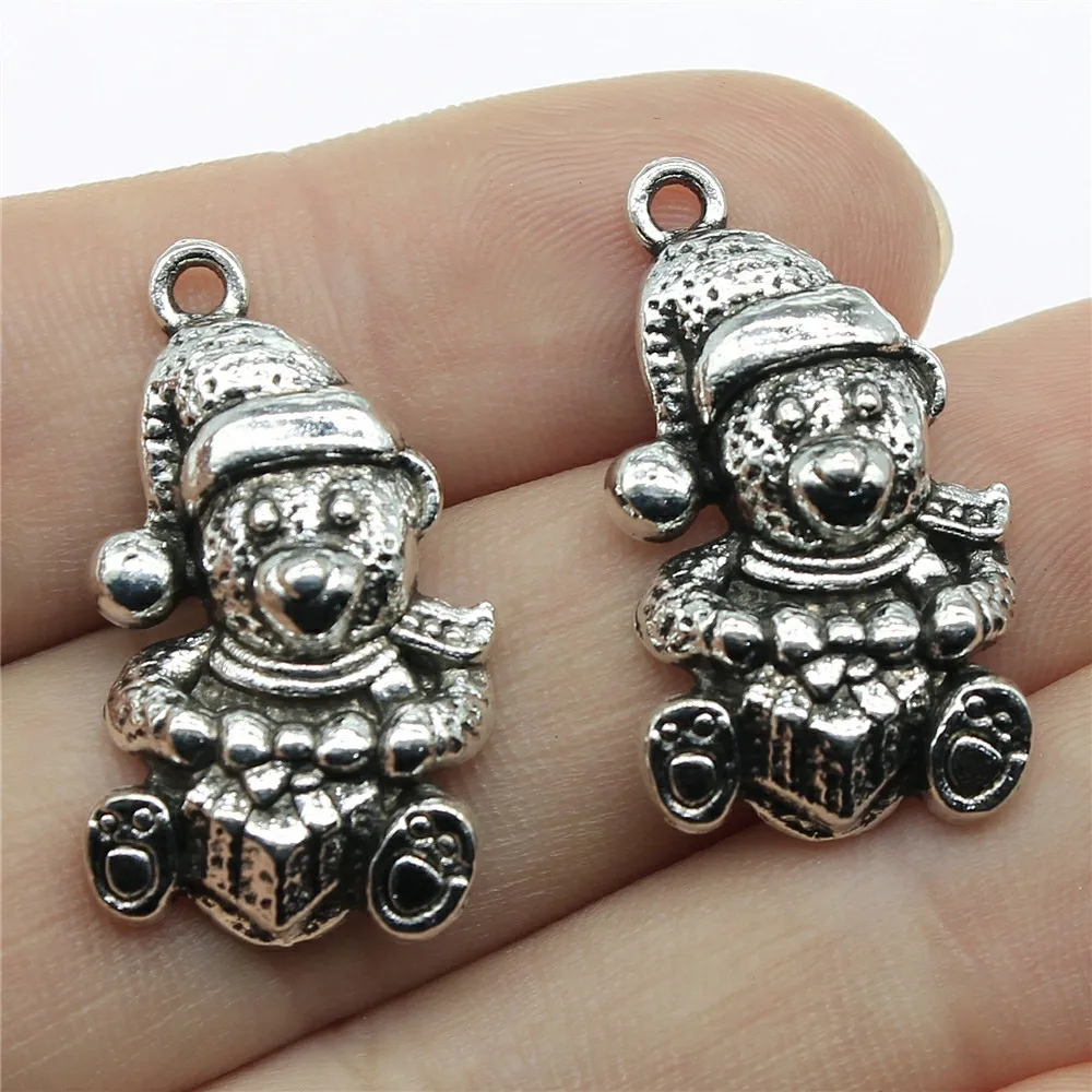 

10pcs 28x16mm Antique Silver Color Christmas Gift Snowman Charms For Jewelry Making B13879