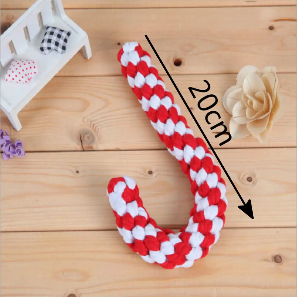 

Christmas Series Cotton Rope Braided Molar Teeth Knot Toy Weaving Bite-Resistant Cleaning Cat Dog Supplies