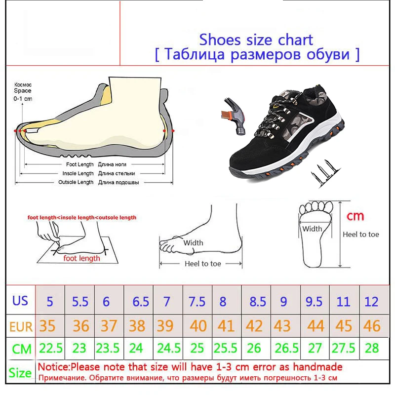 

Casual Breathable Mountaineering Sneakers Anti-smash Steel Head Labor Insurance Shoes Anti-puncture Wear Safety Shoes