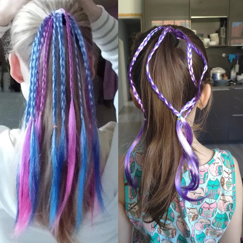 

1PC Girls Hair Ring Wigs Ponytail Holder Elastic Headbands Kids Scrunchie Rubber Bands Twist Braid Rope Hair Ornament Headwear