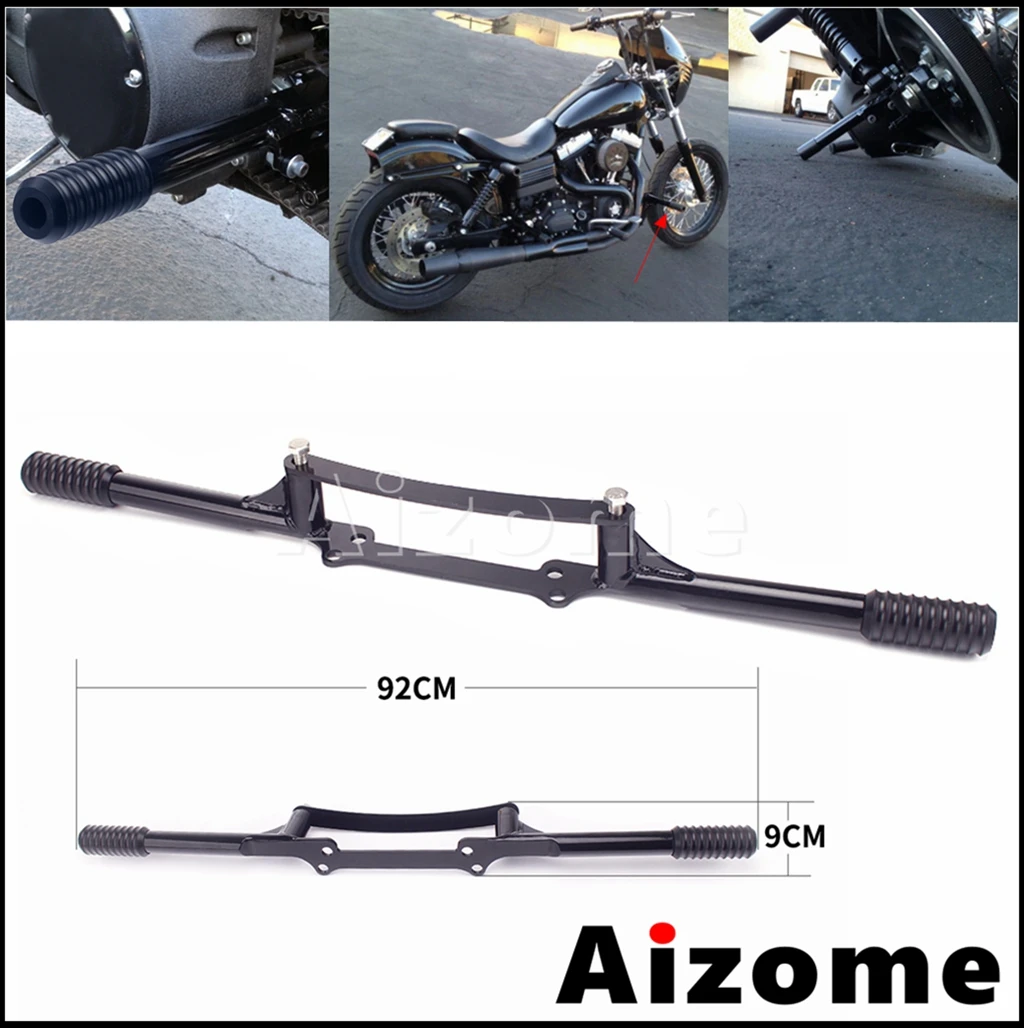 

1x мотоциклетный черный стальной чехол-бампер для Harley Dyna Low Rider Wide Glide Street Bob Super Glide 2006-2021