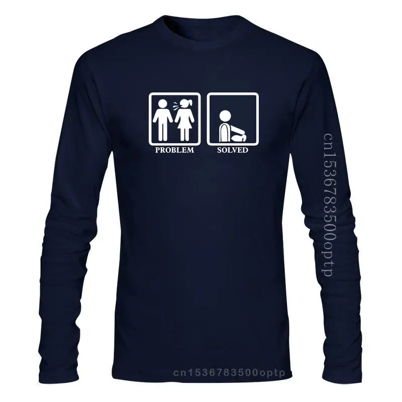 

Новинка, футболка с надписью «Проблема разрешающая», забавная Мужская футболка 2021ly для жены, мужа, новинка, крутая Повседневная футболка с н...