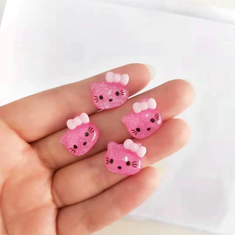 Набор из 100 штук ручная роспись голова котенка блестящие Кабошоны (15 мм)