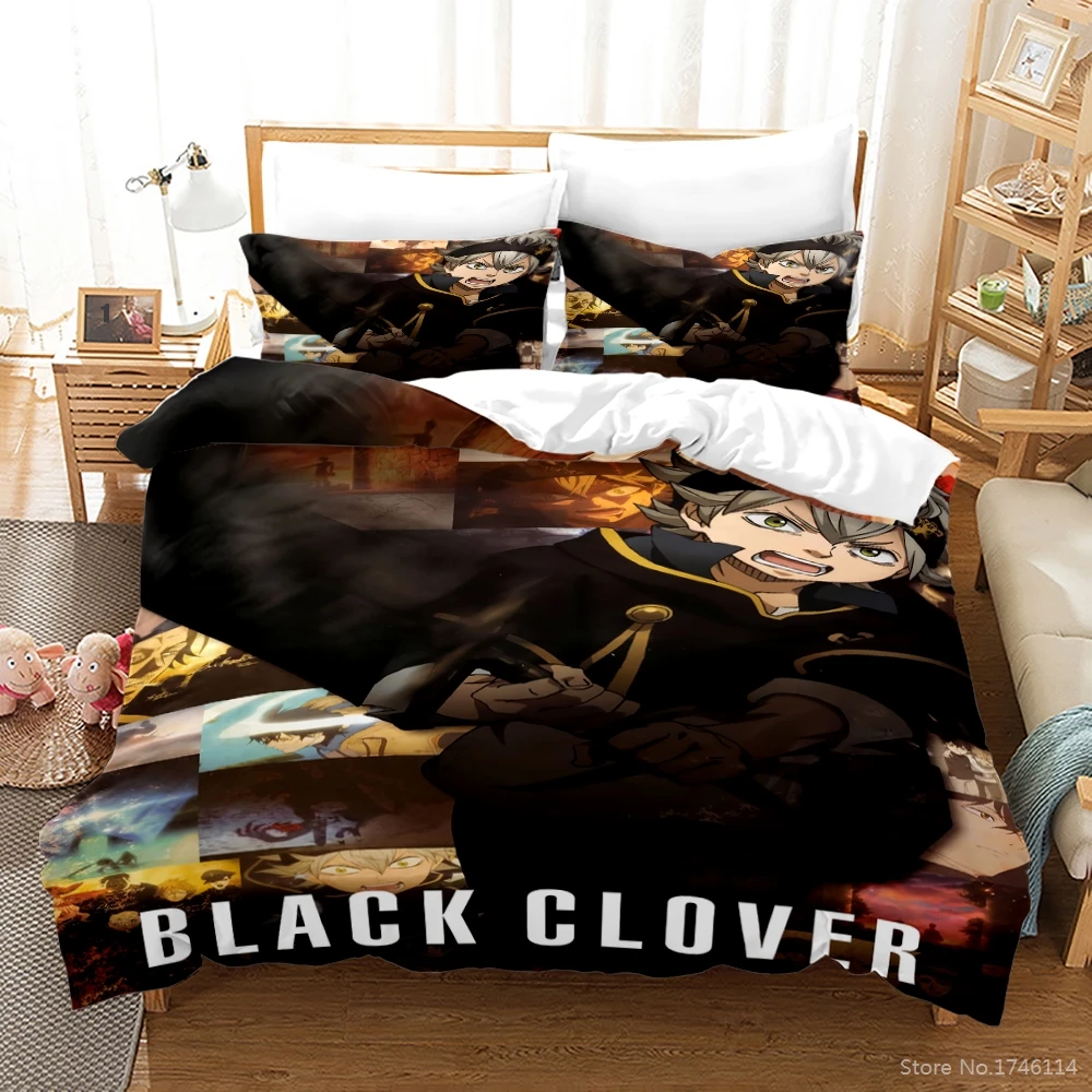 Аниме Черный клевер 3D мультфильм печатных постельное белье близнец полный Queen