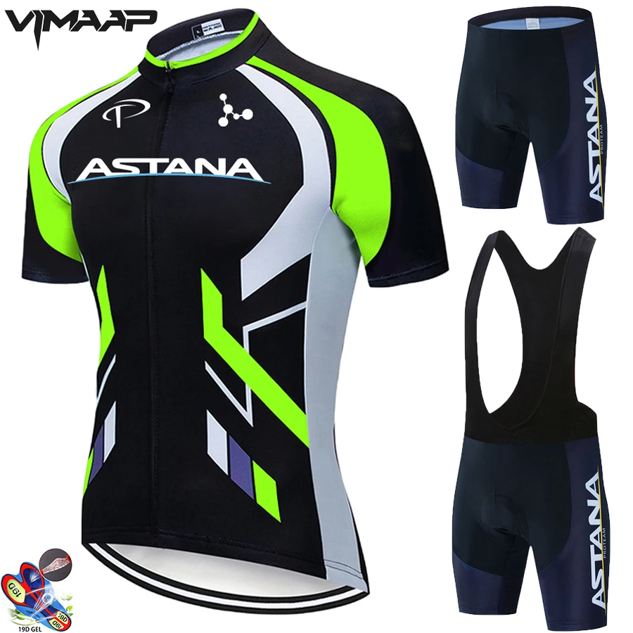 

2021 ASTANA Men's Cycling jersey set Summer Mountain Bike Clothing Pro Team MTB Bicycle Clothes Anti-UV Ropa Ciclismo Breathable