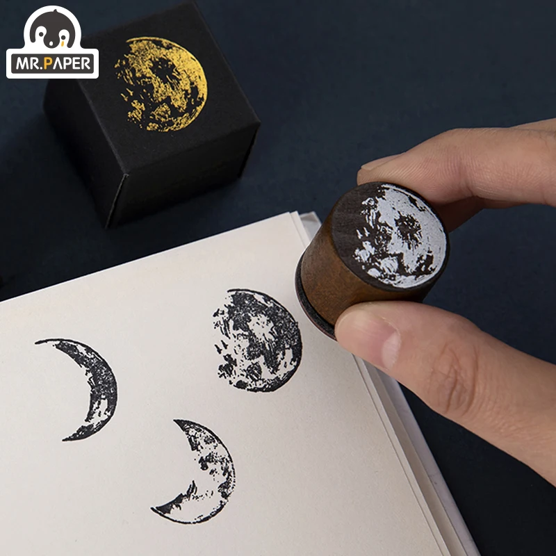 Mr.Paper серия &quotЛуна и фаза&quot &quotзолото&quot &quotкосмический хоп карман&quot бревен