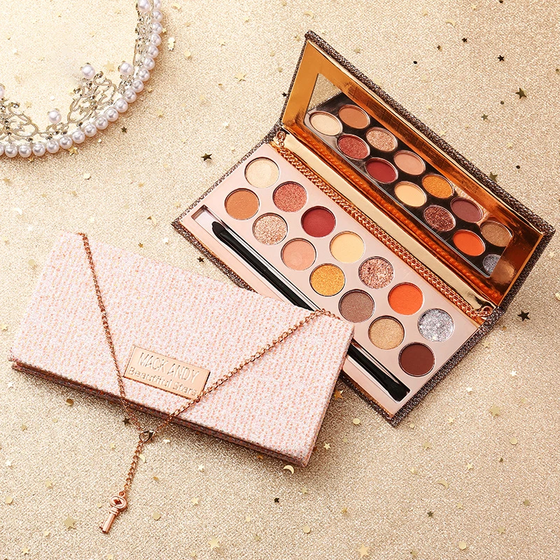 Золотой ключик 14 цветов ожерелье тени для век палитра макияжа глаз хайлайтер