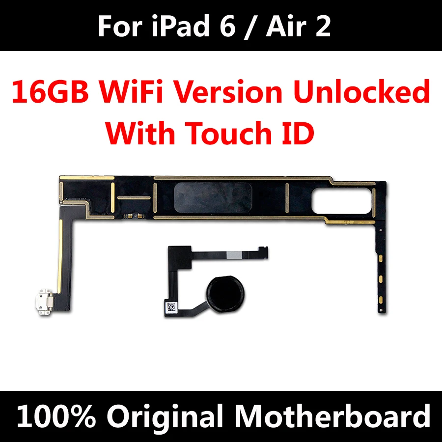 Заводская разблокированная оригинальная материнская плата для iPad 6 / Air 2 16GB Wifi