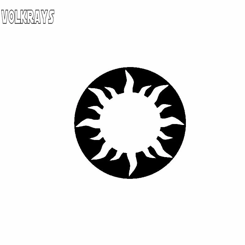 

Volkrays Simple Interesting Car Sticker Sun Artistic Dazzling Vinyl Decal Waterproof Sunscreen Accessories Black/white,14cm*14cm