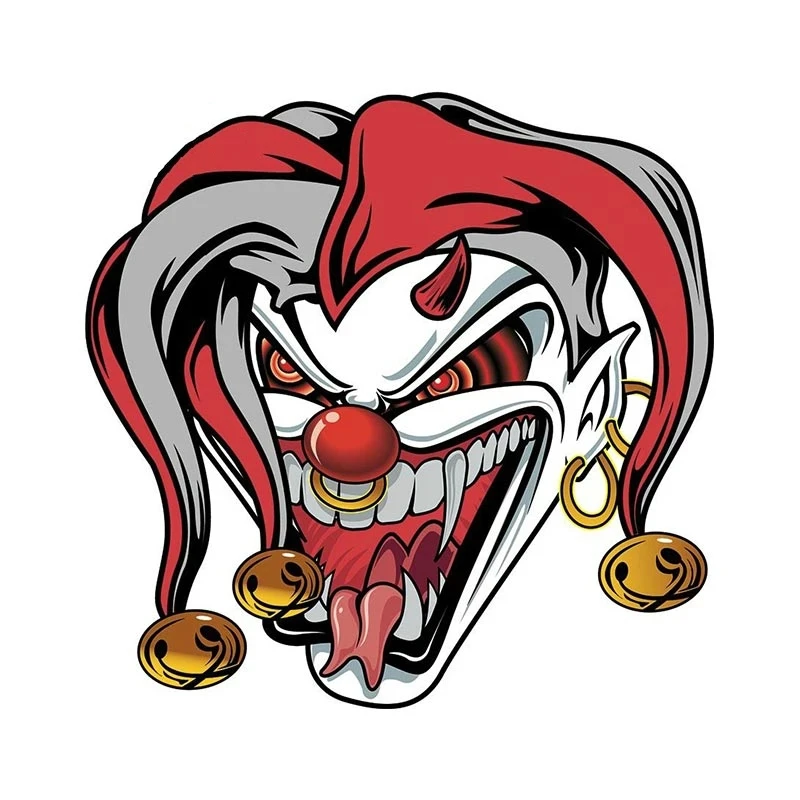 

S50121# 13CM/15CM/17CM Personality PVC Decal Evil Clown V5 Waterproof Car Sticker on Motorcycle Laptop Decorative Accessories