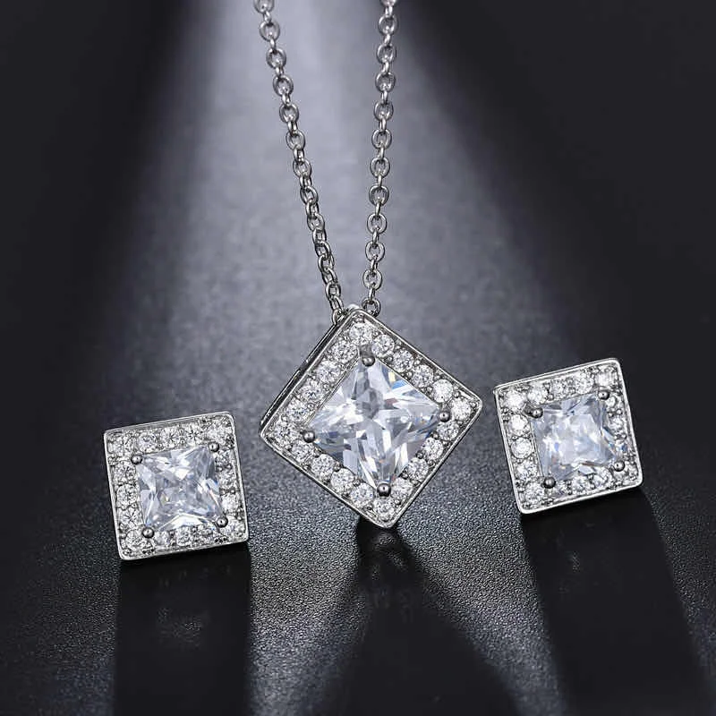 ULEX Роскошный AAA циркон оливковая ветка кулон набор для женщин Мода белый розовое