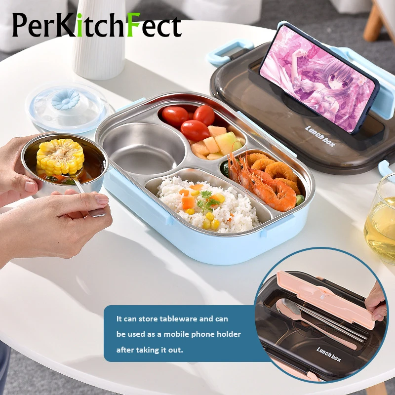 

Ланч-бокс для студентов, Портативный Ланч-бокс для пикника, Ланч-бокс, Герметичный пищевой контейнер из нержавеющей стали, столовая посуда