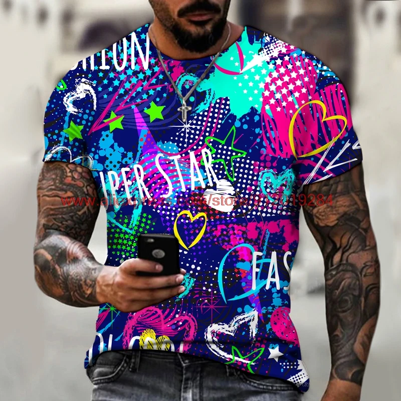 

Fashion New 3D Digital Printing Printing Summer Sports Leisure T-shirts Round Neck Men's and Women's Hot-selling Teen Tees