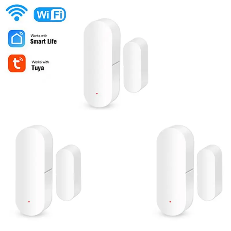 

1-4 года шт. Tuya Smart WiFi датчик для двери дверь открытой/закрытый сигналов тревоги, Wi-Fi, app-уведомление оповещения работает с Alexa Google Home