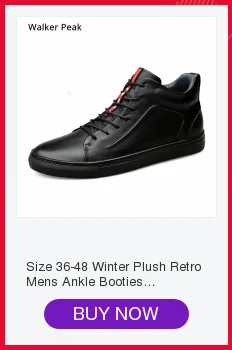 Winter Ankle Boots mens Genuine Leather Snow Boots Big Size 38-50 Outdoor Warm Winter Shoes for Men Anti-cold Boots Walker Peak