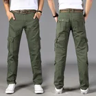Брюки мужские тактические эластичные с множеством карманов, штаны-карго в стиле милитари для городских поездок, облегающие брюки, 28-40
