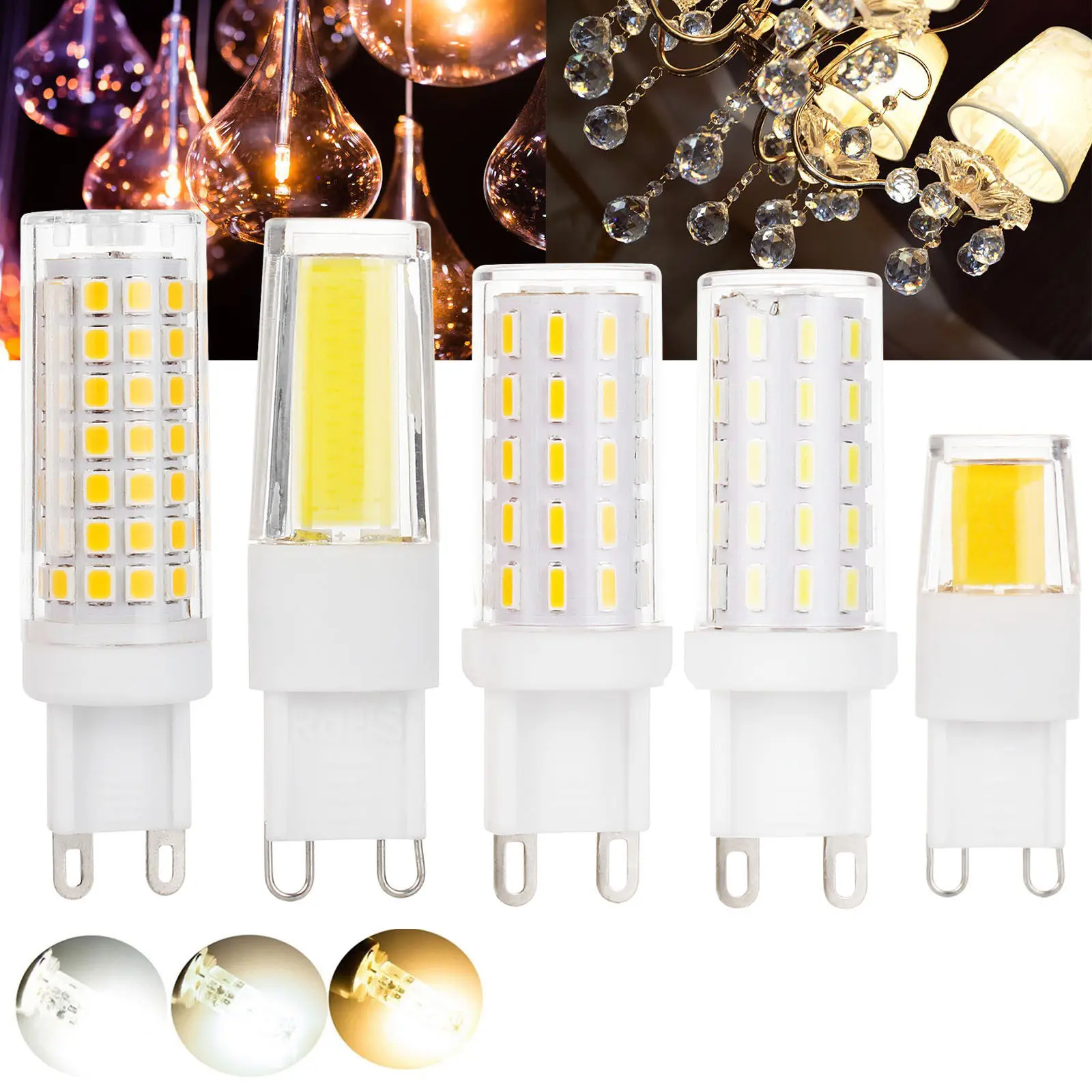 Mini G9 LED COB Light Bulbs Silicone + Ceramics Crystal Chandelier Lamp 4W - 9W AC 110V 220V Replace Halogen Corn Bulb
Mini G9 LED COB Light Bulbs Silicone + Ceramics Crystal Chandelier Lamp 4W - 9W AC 110V 220V Replace Halogen Corn Bulb