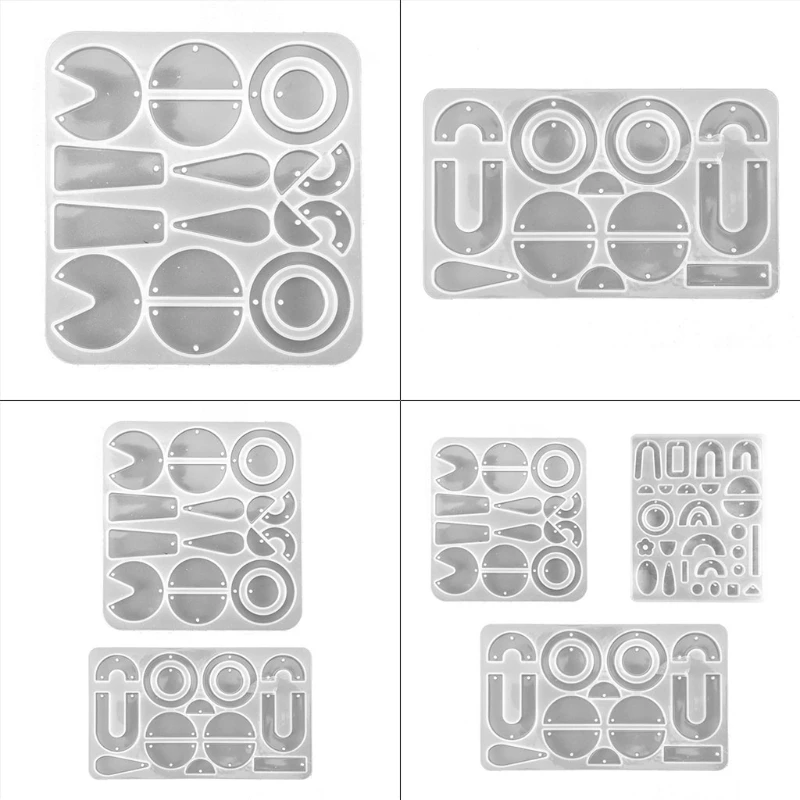 

1 Set Crystal Epoxy Resin Mold Geometric Earrings Ear Pendant Casting Silicone Mould DIY Crafts Jewelry Making Tools