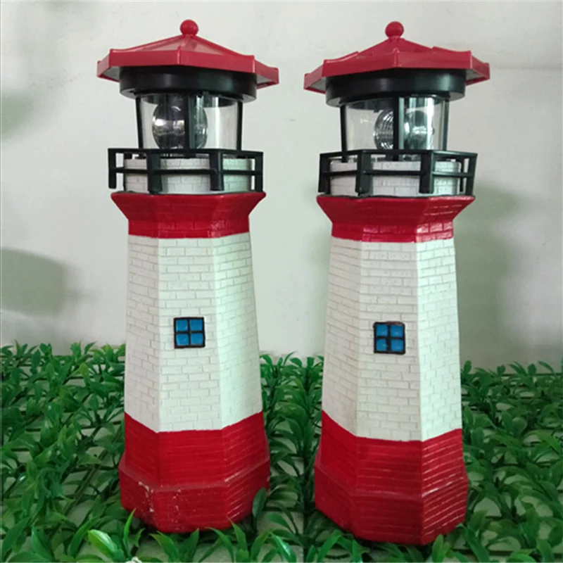 

Solar Powered Lighthouse with Rotating Lamp Bulb Garden Ornament Patio Light INTE99