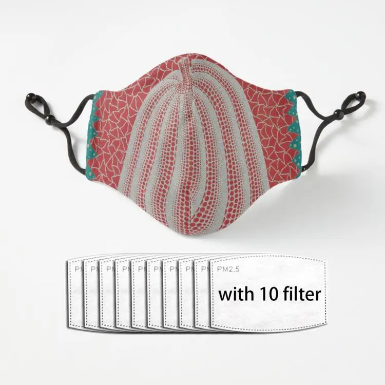 

Маска Yayoi Kusama в виде тыквы в горошек для взрослых, регулируемая дешевая маска унисекс с фильтрами, маска