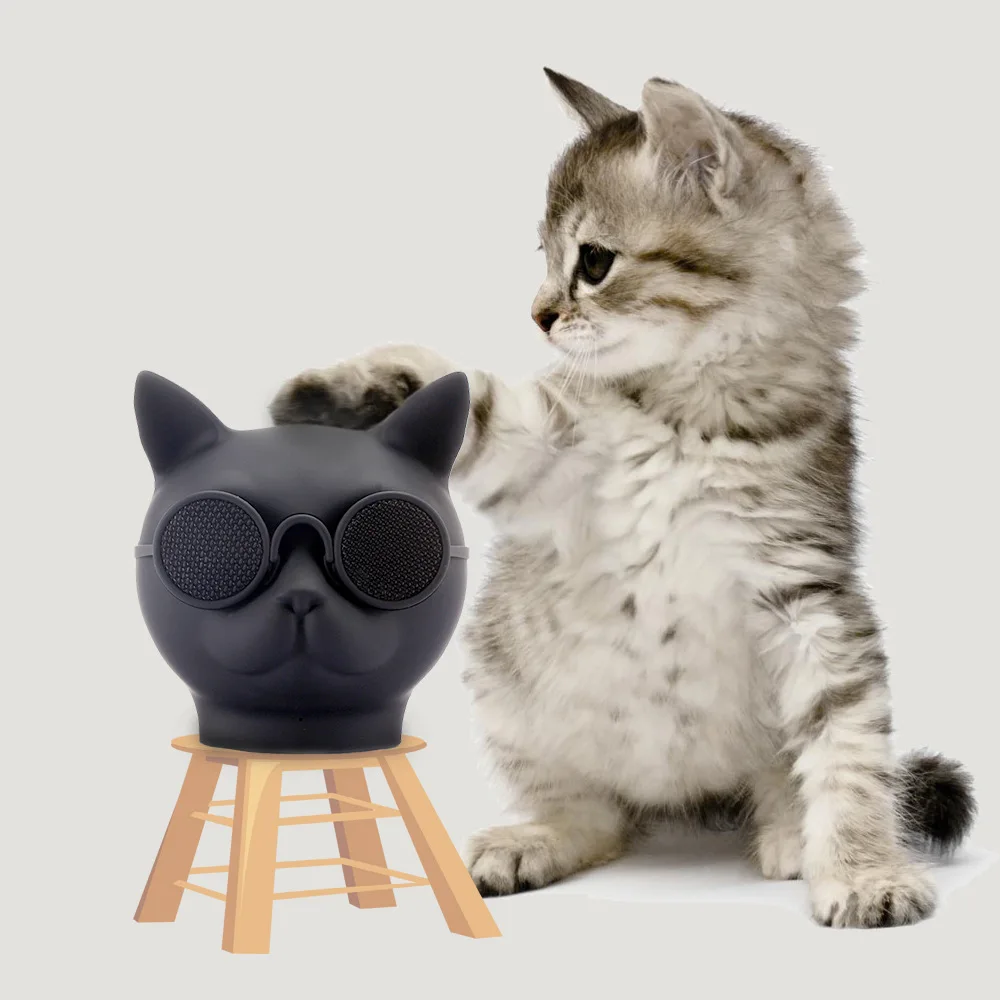 

Cat Head Bluetooth Speaker Colorful Light Stereo Music Bass Audio Player Radio Bakeey 1500mAh V5.0 EDR Rechargeable HIFI Sound