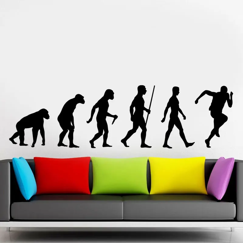 

Runner Evolution Wall Sticker Vinyl Home Decor For Kids Room Bedroom Wall Decals Removable Running Sport Murals Wallpaper 4679