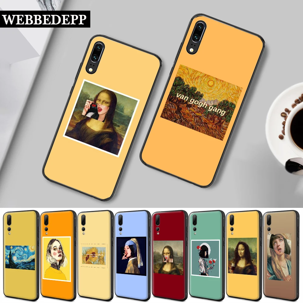 84 Вт Великую Китайскую эстетическое &quotВан Гог&quot &quotМона Лиза силиконовый чехол