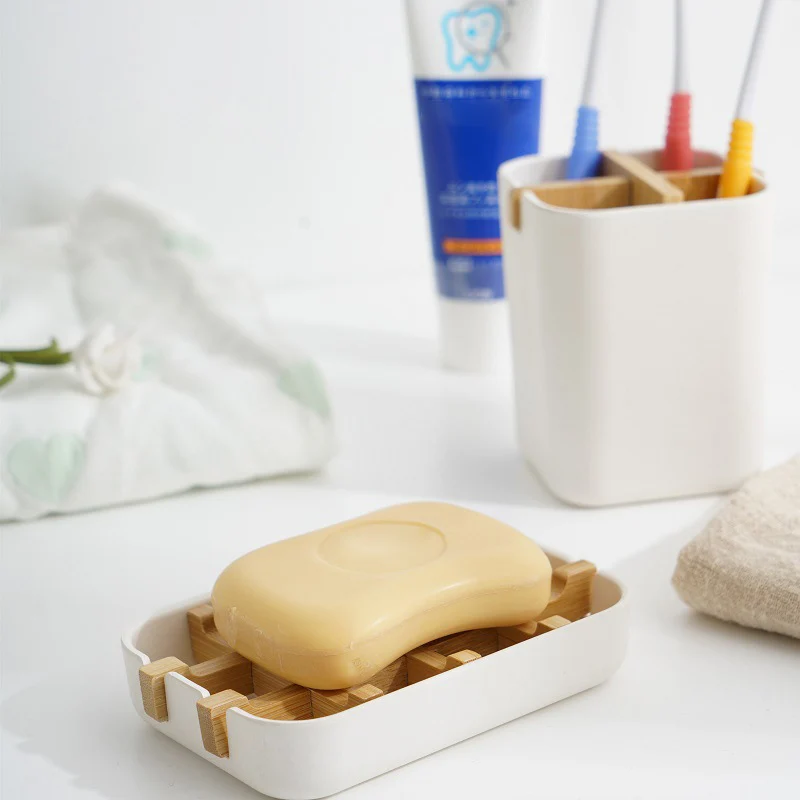 

Bathroom Wood Soap Case Holder Detachable Easy To Clean For Storage Stand Home Bathroom KSI999