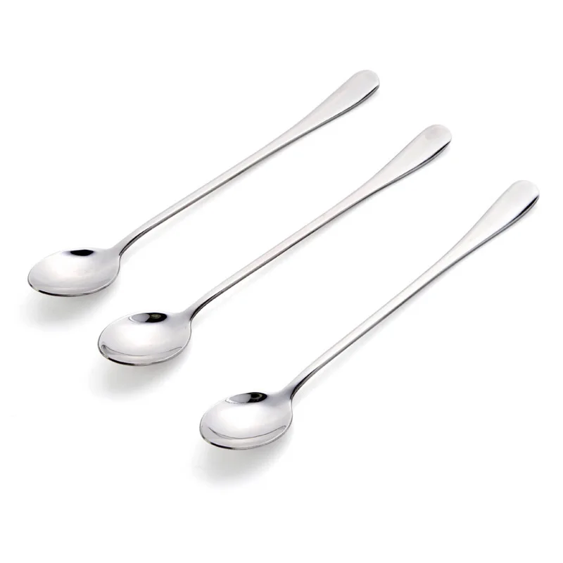

Stainless Steel Coffee Spoon Long Handle Ice Cream Dessert Tea Spoon For Picnic Drinkware Tableware Kitchen Accessories