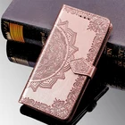 Рельефный чехол с изображением цветов для Samsung Galaxy A5 2017 A32 A52 A72 A82 A02 A12 5G A02S A22 A42 кожаный чехол-портмоне с откидной крышкой чехол для телефона