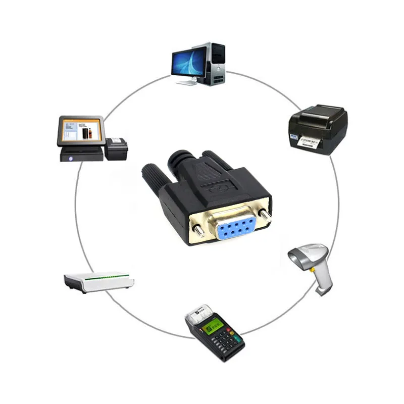 Позолоченный разъем DB9 COM из чистой меди 9 контактный приклеенный корпус провод