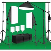 photography background frame support softbox lighting kit photo studio equipment accessories with green backdrop tripod 2m stand