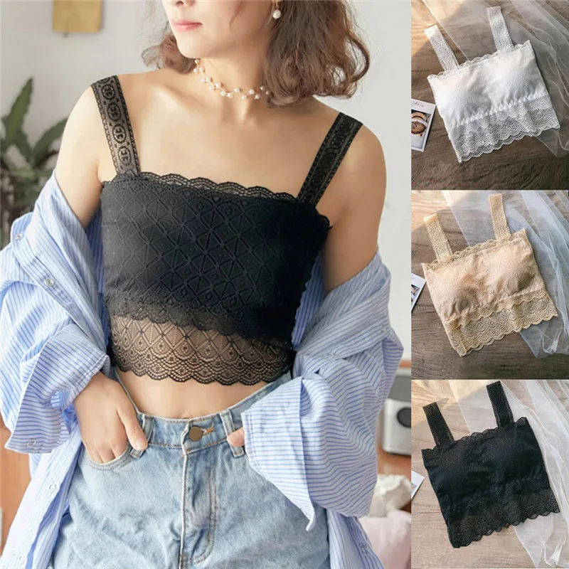Модный женский однотонный кружевной ажурный пикантный жилет на бретельках Топ