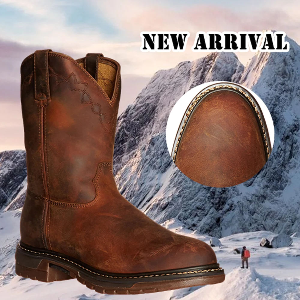 

Men Vintage Mid-Tube Western Boots Riding Boots