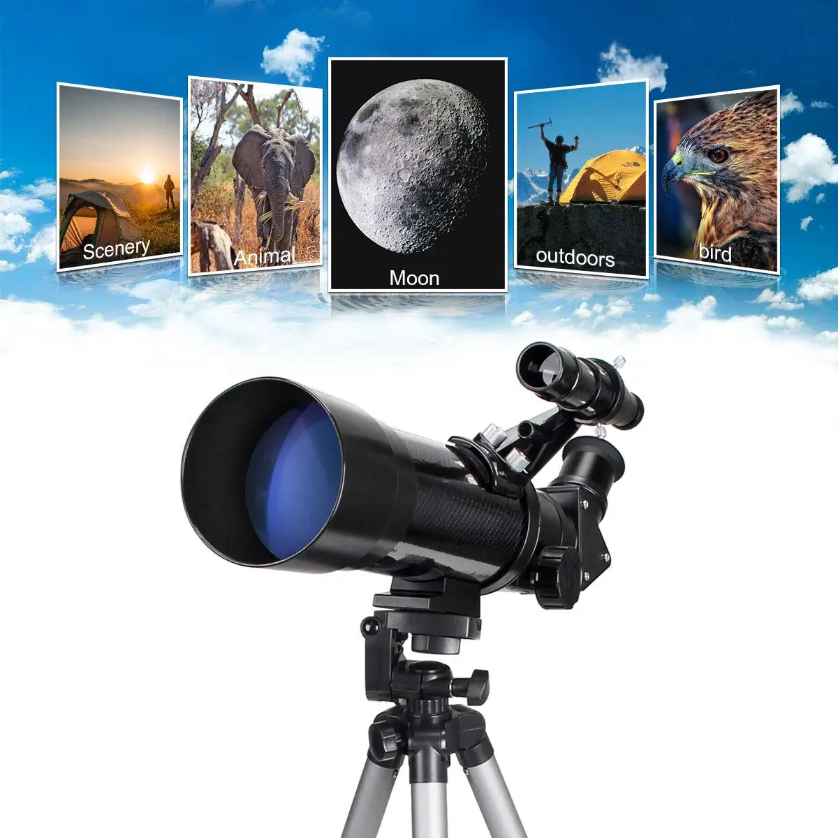 70 мм телескоп для начинающих и детей рефрактор путешествий просмотра Луны со