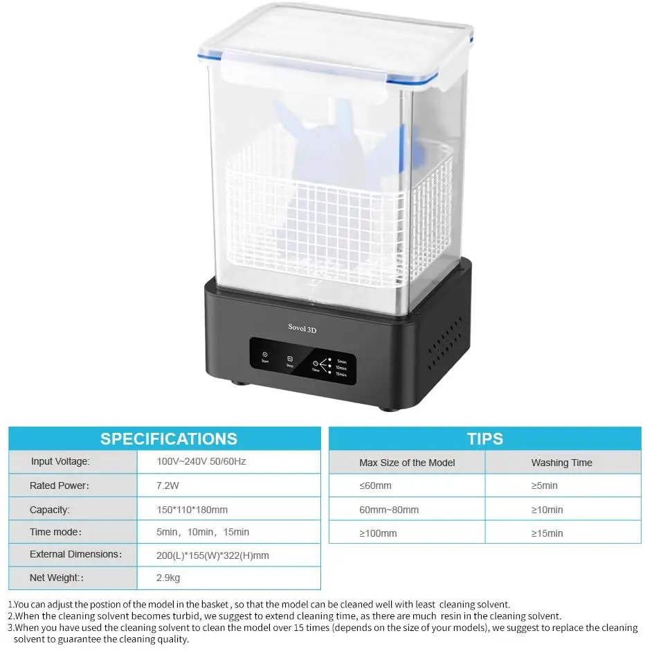 3D-принтер Sovol SL2 с защитной корзиной умный сенсорный экран большой объем для