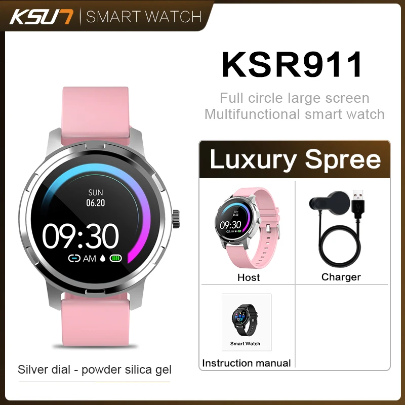 KSR911 мужские спортивные Смарт-часы с шагомером IP67 Водонепроницаемый фитнес-трекер монитор сердечного ритма женские часы Смарт-часы умный Браслет - Цвет: KSR911-P