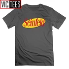 Футболка с логотипом Seinfeld, забавные мужские футболки с коротким рукавом, топы из чистого хлопка для мужчин, футболки с круглым вырезом