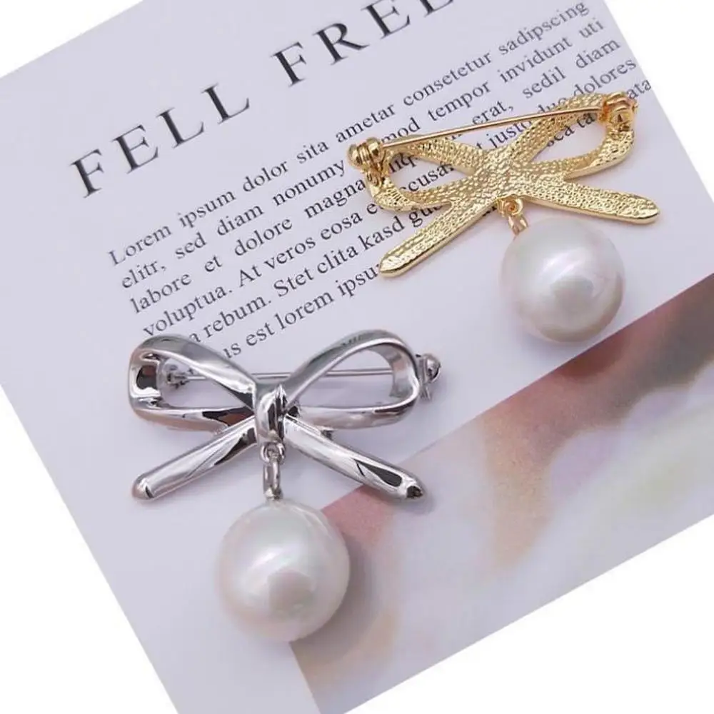 Женские аксессуары с жемчужным бантом кардиган нескользящая булавка Большая