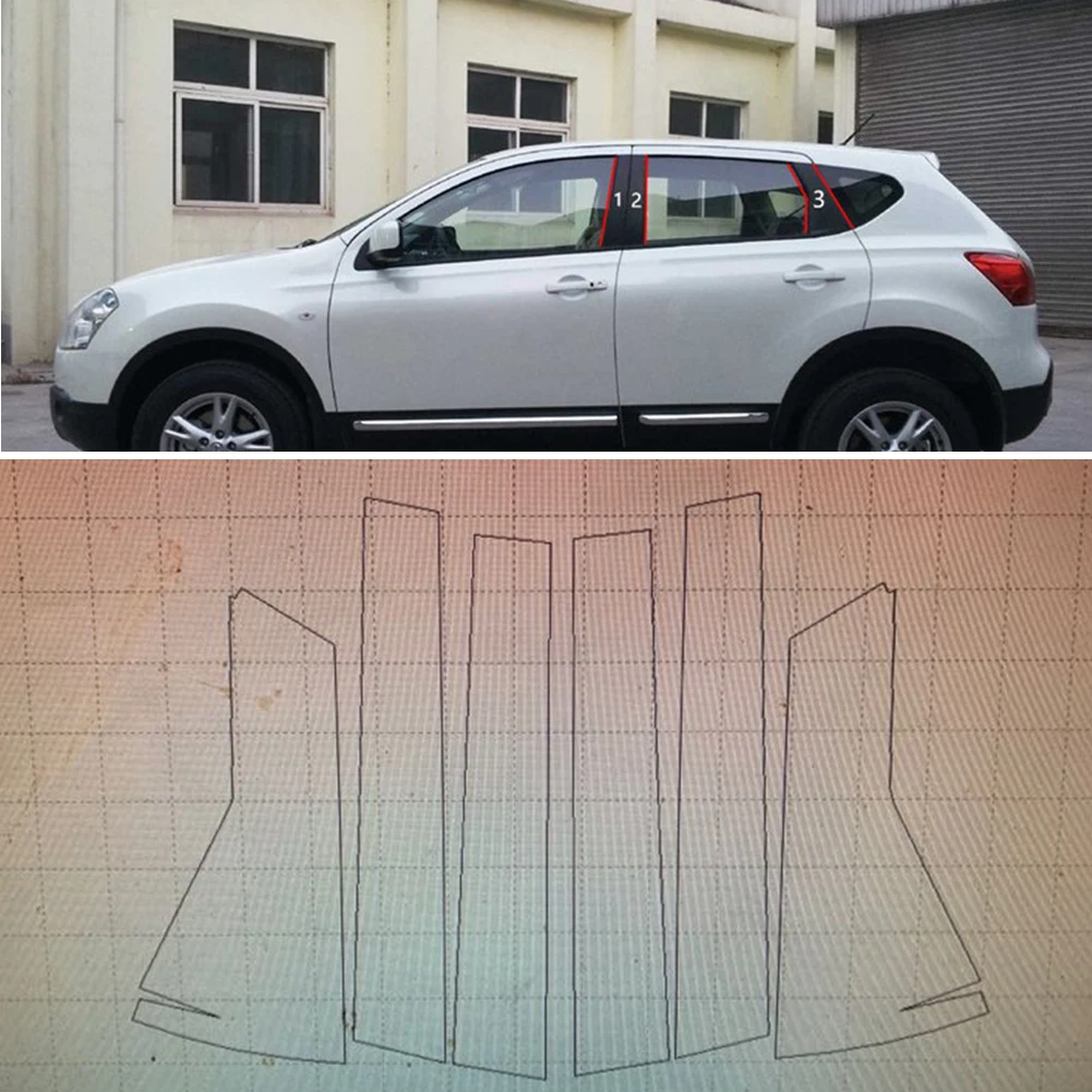 Черная зеркальная накладка на окно автомобиля для NISSAN Qashqai 2008 2015 наклейки
