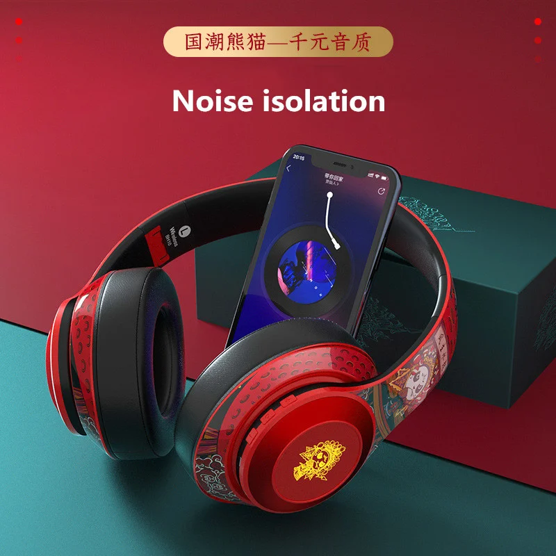 

2020 New BH10 Panda Edition Wireless Bluetooth Headset With Microphone Music Game Chinese Style Headset Poison Preference