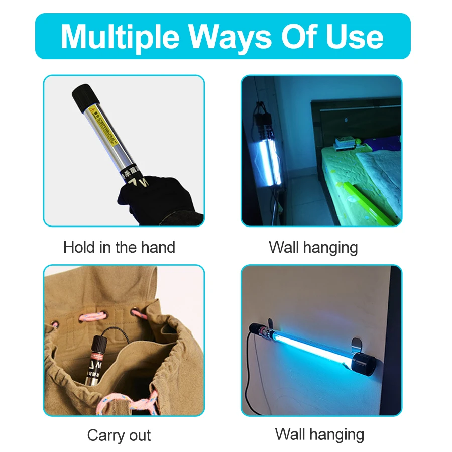 7W/11W портативный УФ стерилизатор с озоном ультрафиолетовая трубка